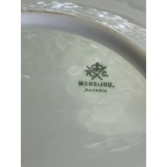 Antique Monbijou Bavarian Hand Painted Pastoral Maiden Opalescent Finish - Picture 6 of 9